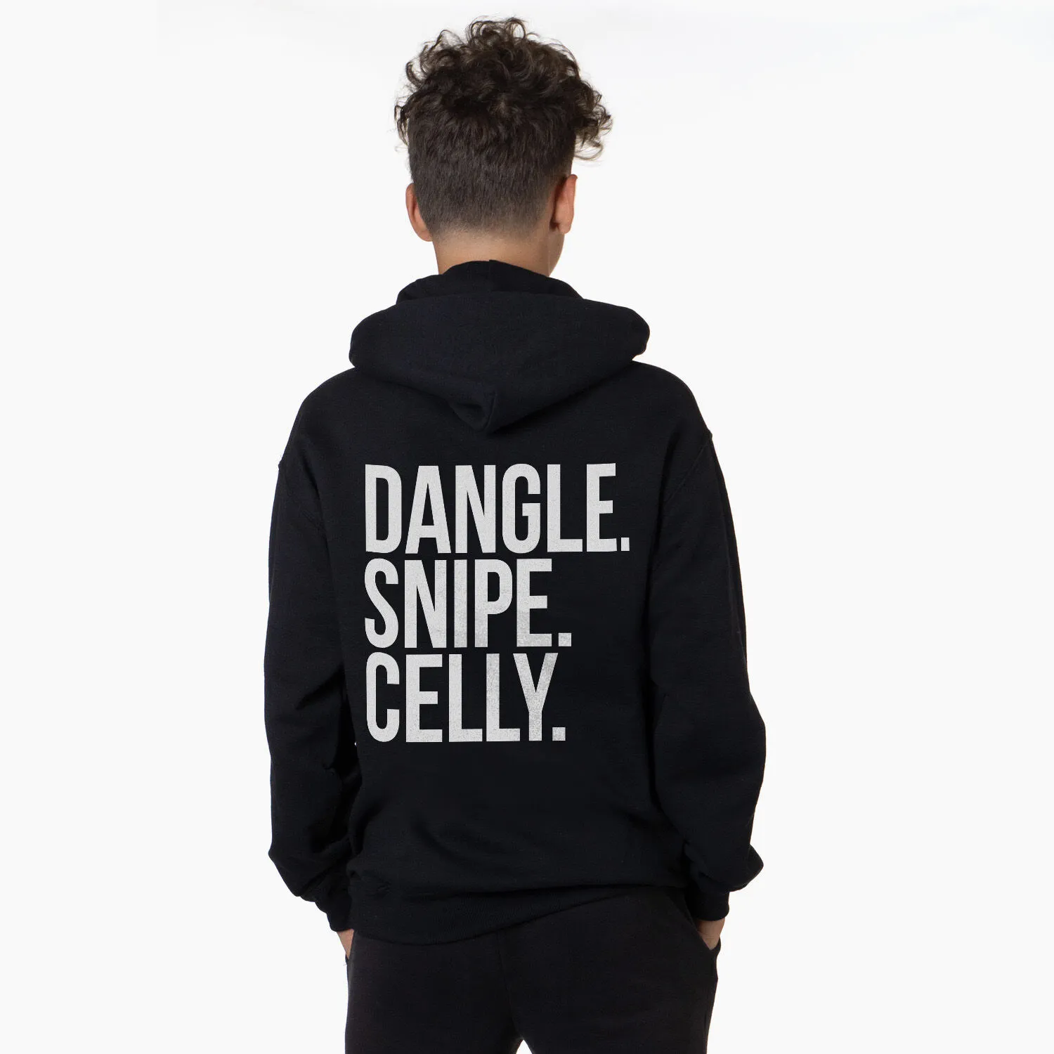 Hockey Hooded Sweatshirt - Dangle Snipe Celly Words (Back Design) 